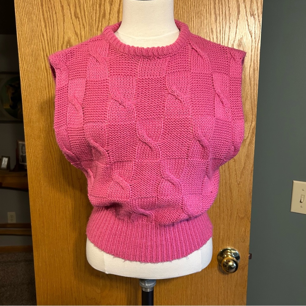 Vintage Spice of Life sweater vest women’s medium Cable Knit preppy retro look